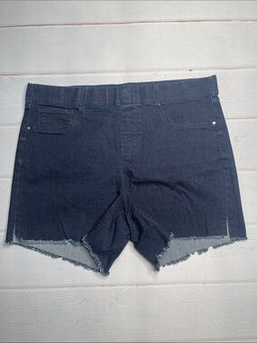 Sound Style Jean Shorts XL Dark Wash Donna Pull On Waist Comfort Stretch Longer
